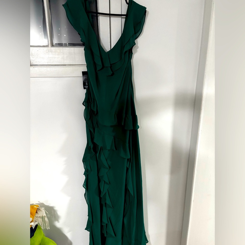 Ever New Asymmetrical Green Dress